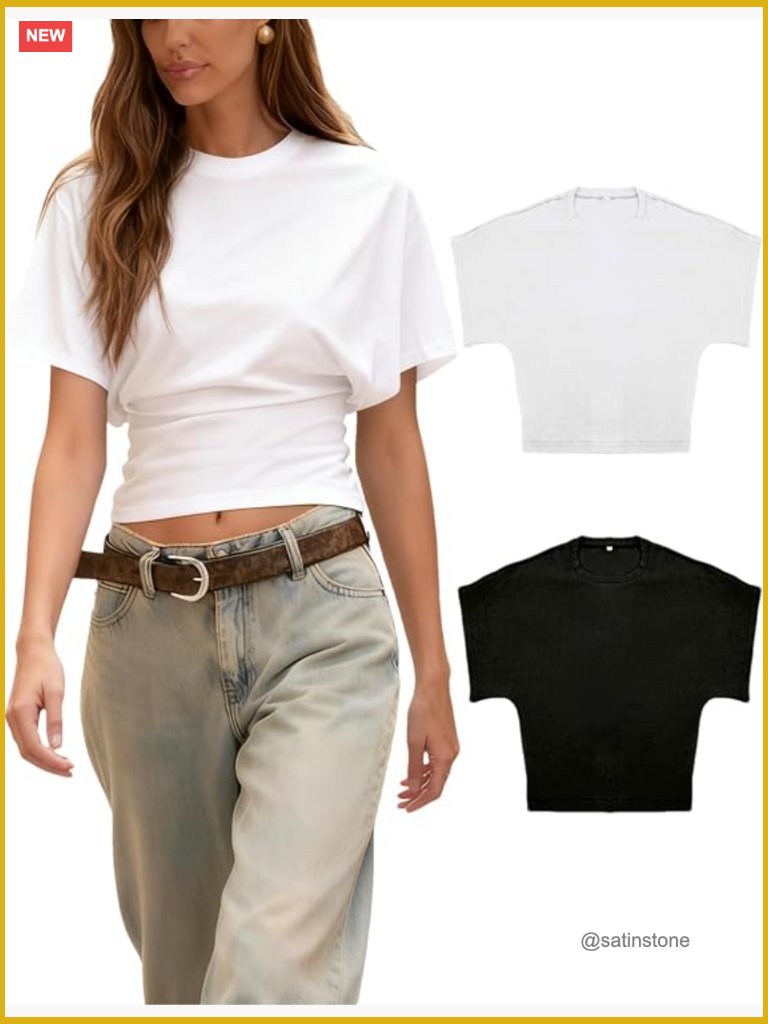 Casual Short Sleeve Crew Neck T-Shirt With Waist Cinching Detail